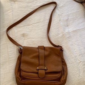 Brown leather Scarleton cross body purse
